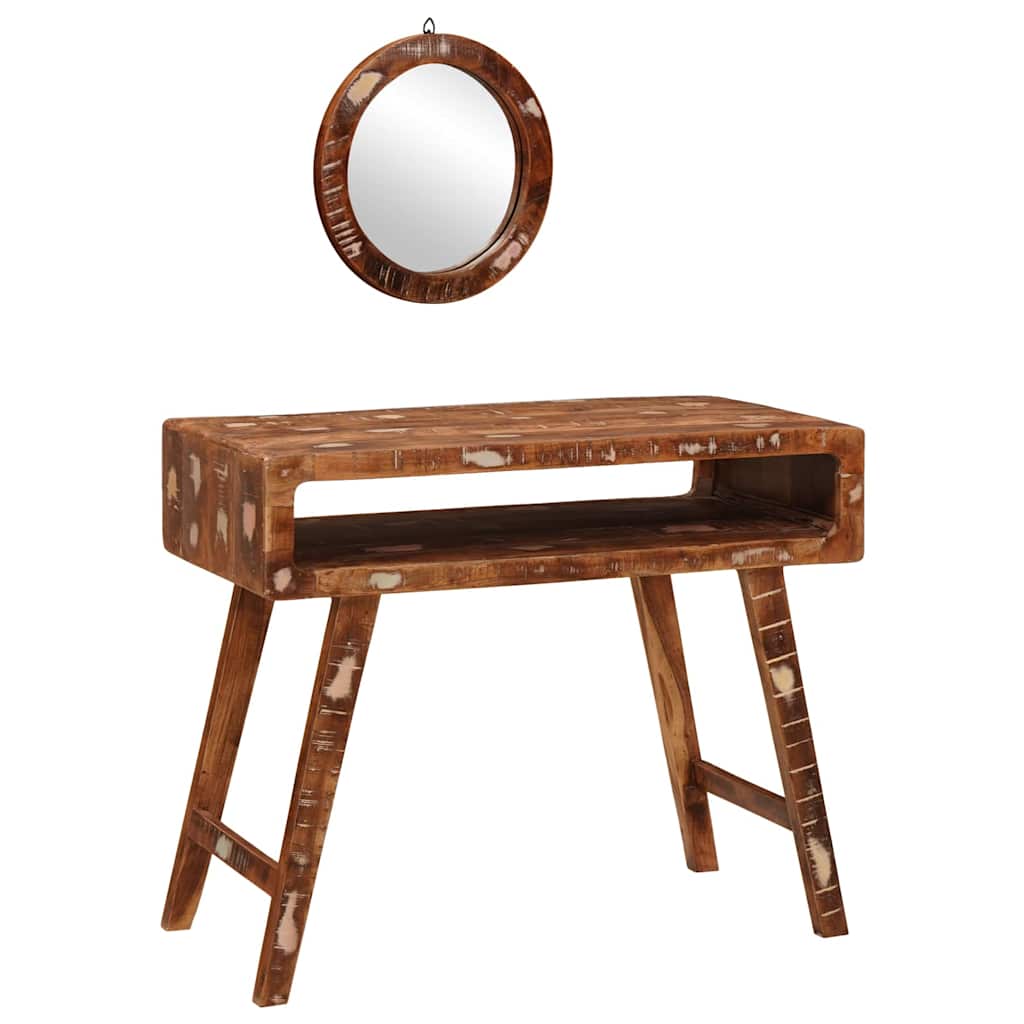 Dressing Table Brown 90 x 76 x 45 cm Solid reclaim wood - Bargainia.com - 