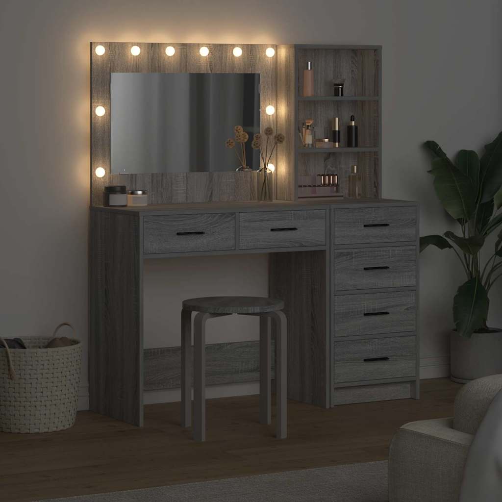 Dressing Table Light Grey 78.5 x 41 x 135 cm Engineered wood - Bargainia.com - 8721158864437 - 3334196