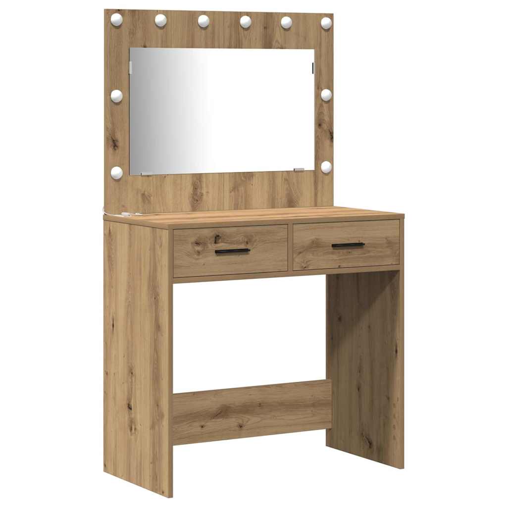 Dressing Table Set 3 pcs Artisan oak 78.5 x 41 x 135 cm - Bargainia.com - 8721158865366 - 3334289