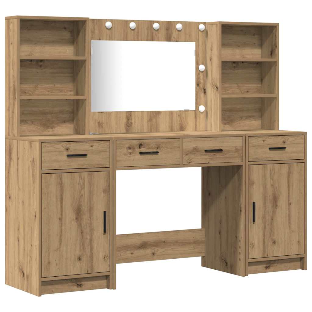 Dressing Table Set 3 pcs Artisan oak 78.5 x 41 x 135 cm - Bargainia.com - 8721158865366 - 3334289