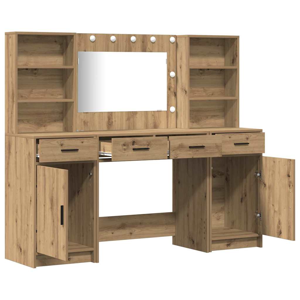 Dressing Table Set 3 pcs Artisan oak 78.5 x 41 x 135 cm - Bargainia.com - 8721158865366 - 3334289