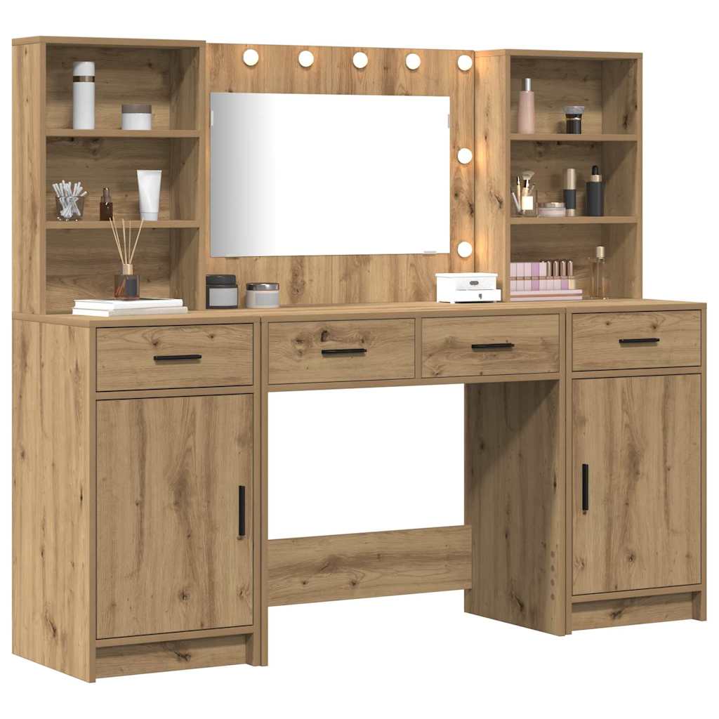 Dressing Table Set 3 pcs Artisan oak 78.5 x 41 x 135 cm - Bargainia.com - 8721158865366 - 3334289
