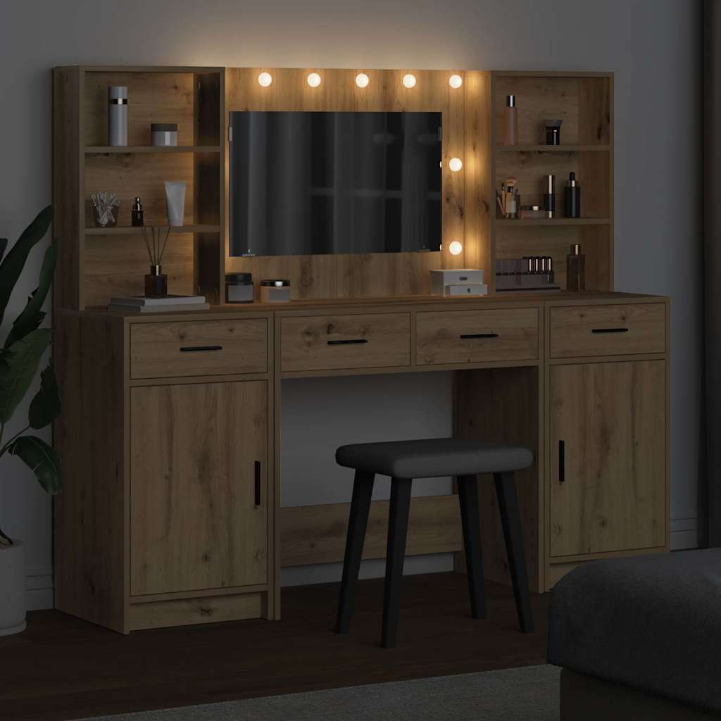 Dressing Table Set 3 pcs Artisan oak 78.5 x 41 x 135 cm - Bargainia.com - 8721158865366 - 3334289