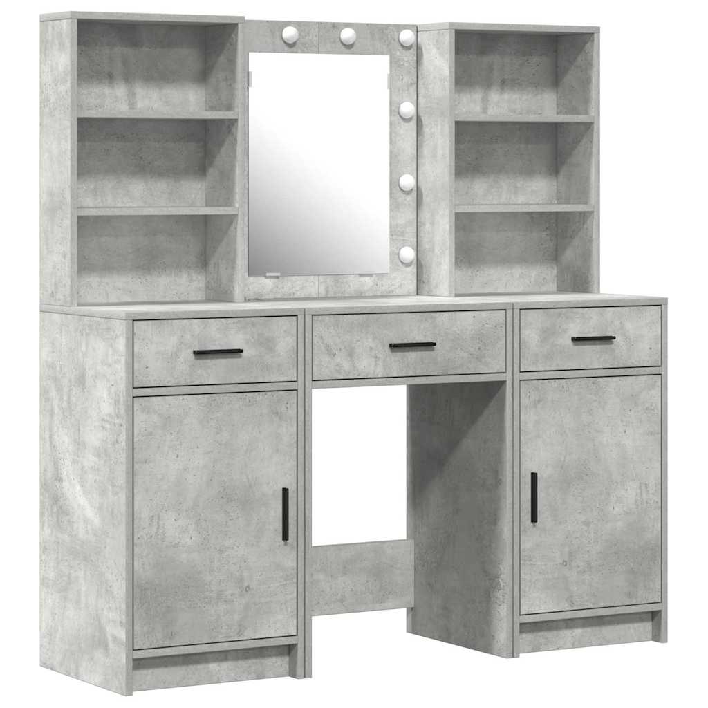 Dressing Table Set 3 pcs Concrete Grey 50 x 41 x 135 cm - Bargainia.com - 