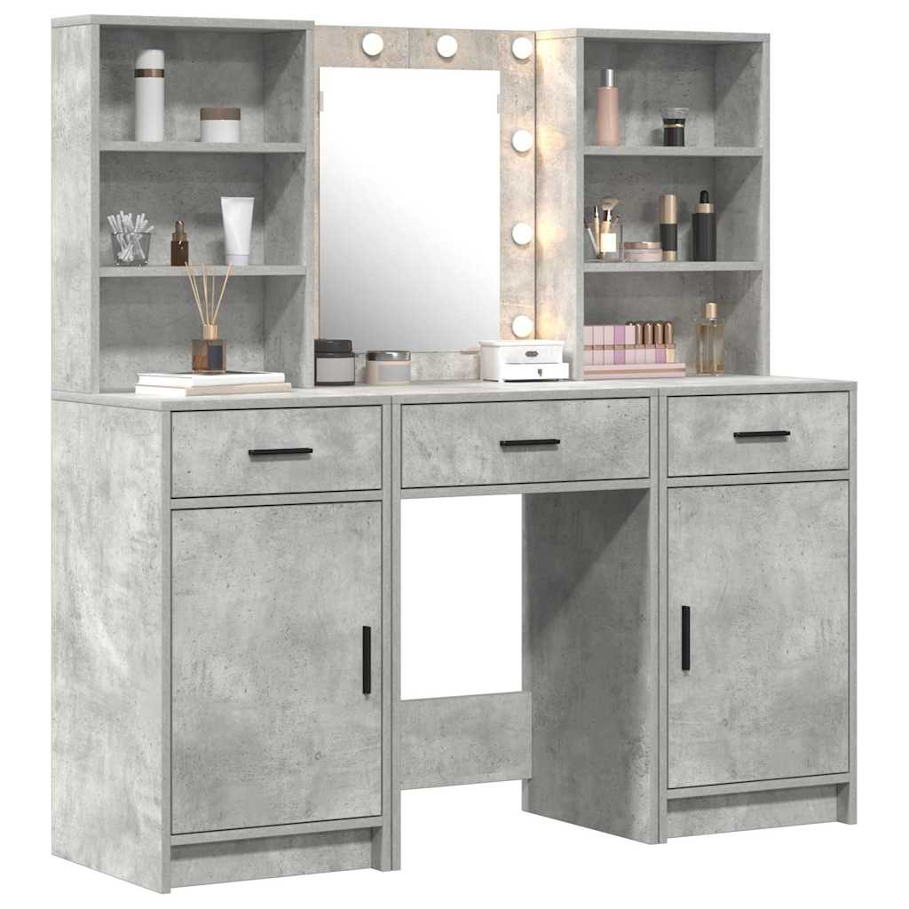 Dressing Table Set 3 pcs Concrete Grey 50 x 41 x 135 cm - Bargainia.com - 