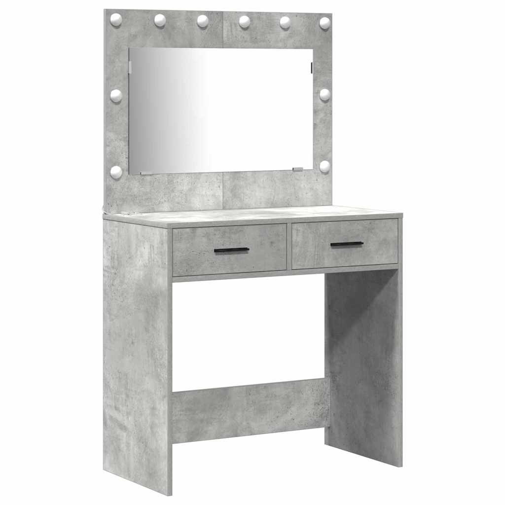 Dressing Table Set 3 pcs Concrete Grey 78.5 x 41 x 135 cm - Bargainia.com - 8721158865311 - 3334284
