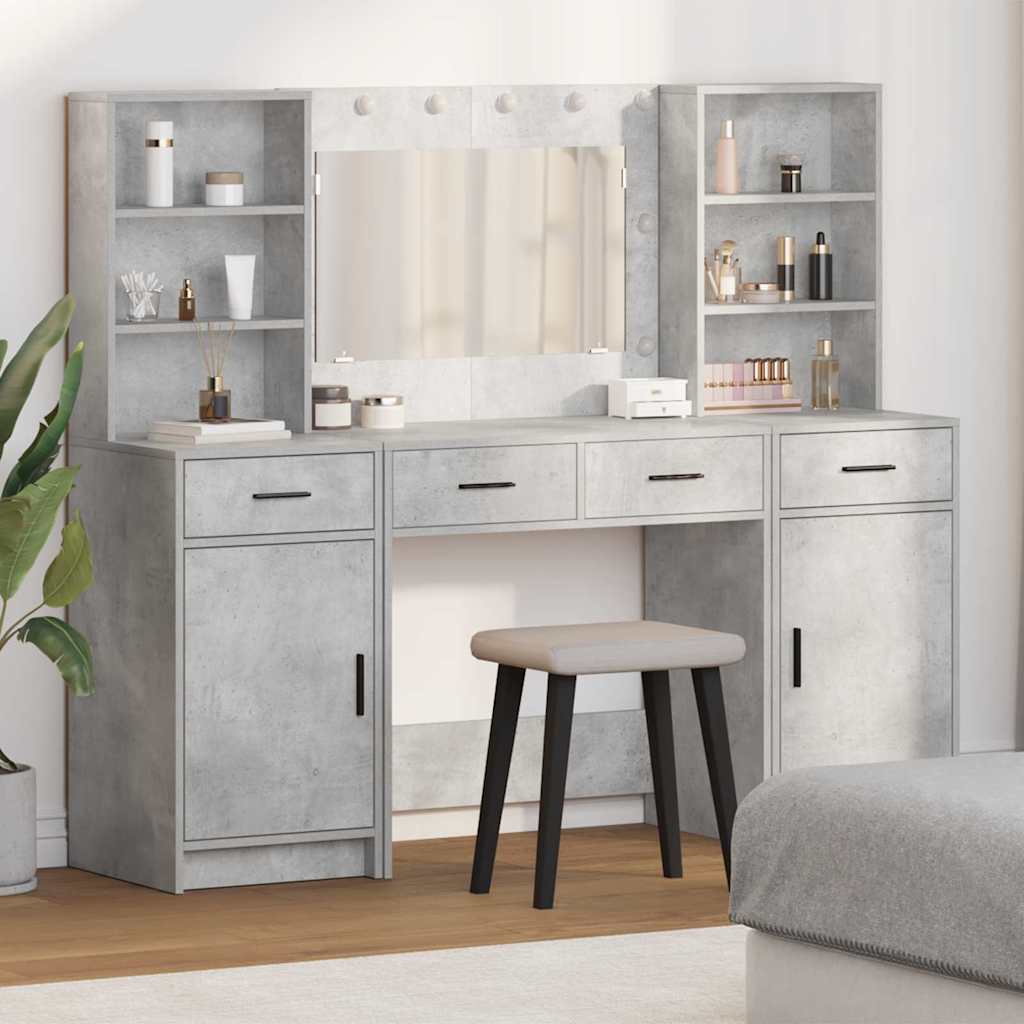 Dressing Table Set 3 pcs Concrete Grey 78.5 x 41 x 135 cm - Bargainia.com - 8721158865311 - 3334284