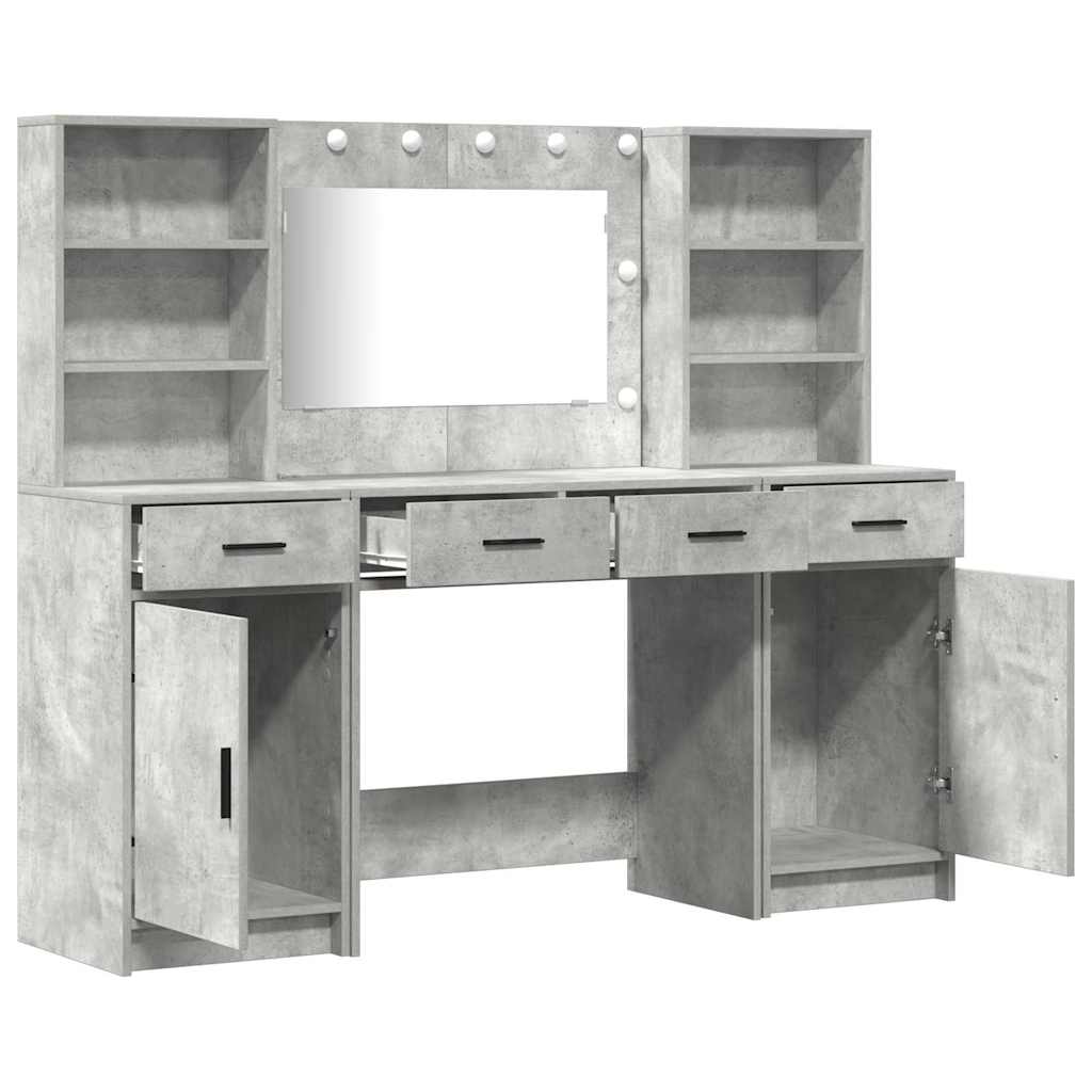 Dressing Table Set 3 pcs Concrete Grey 78.5 x 41 x 135 cm - Bargainia.com - 8721158865311 - 3334284