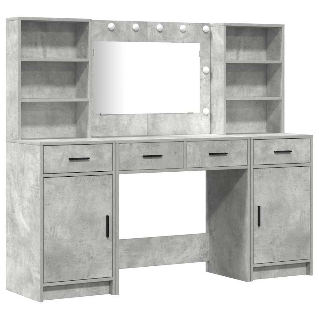 Dressing Table Set 3 pcs Concrete Grey 78.5 x 41 x 135 cm - Bargainia.com - 8721158865311 - 3334284