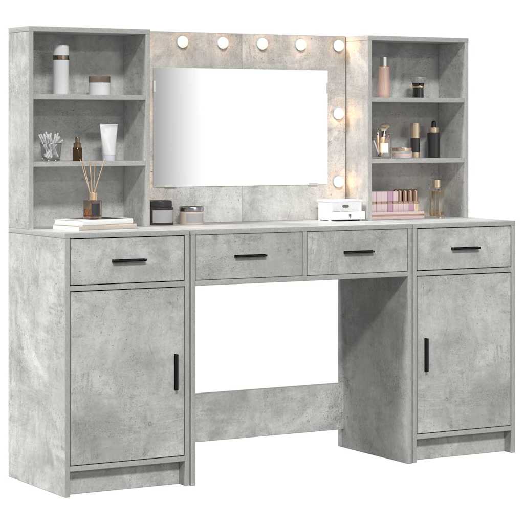 Dressing Table Set 3 pcs Concrete Grey 78.5 x 41 x 135 cm - Bargainia.com - 8721158865311 - 3334284