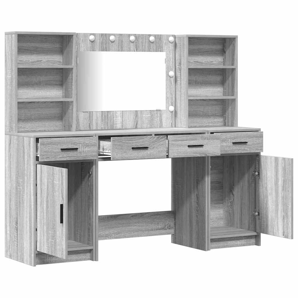 Dressing Table Set 3 pcs Grey sonoma 78.5 x 41 x 135 cm - Bargainia.com - 8721158865335 - 3334286
