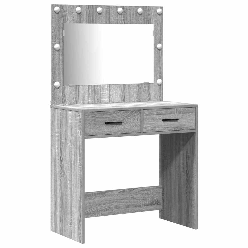 Dressing Table Set 3 pcs Grey sonoma 78.5 x 41 x 135 cm - Bargainia.com - 
