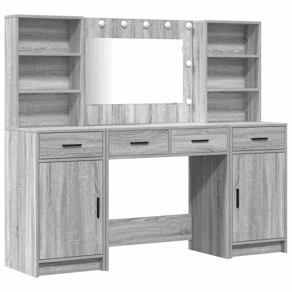 Dressing Table Set 3 pcs Grey sonoma 78.5 x 41 x 135 cm - Bargainia.com - 8721158865335 - 3334286