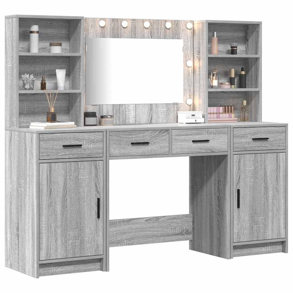 Dressing Table Set 3 pcs Grey sonoma 78.5 x 41 x 135 cm - Bargainia.com - 8721158865335 - 3334286
