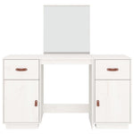 Dressing Table Set with a Mirror White Solid Wood Pine - Bargainia.com - 