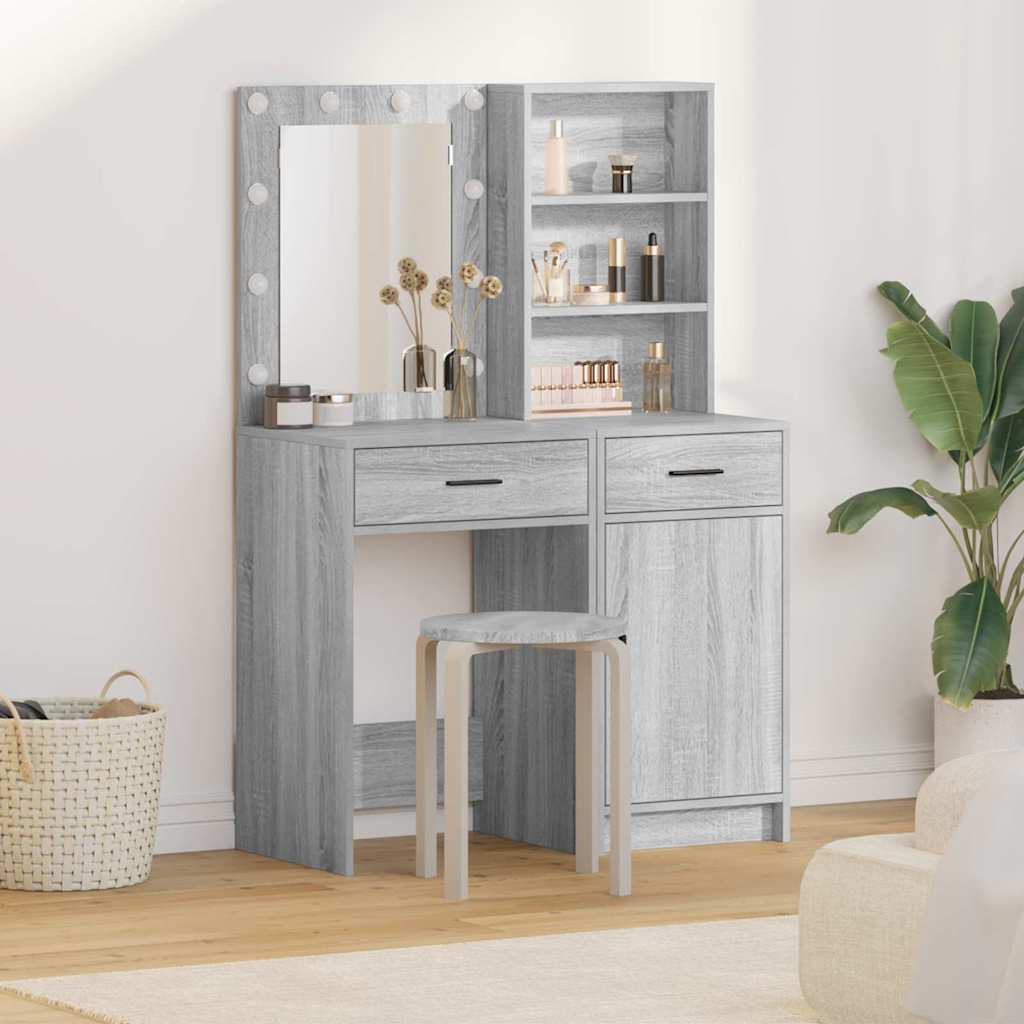 Dressing Table Set with Door 2 pcs Grey sonoma 50 x 41 x 135 cm - Bargainia.com - 