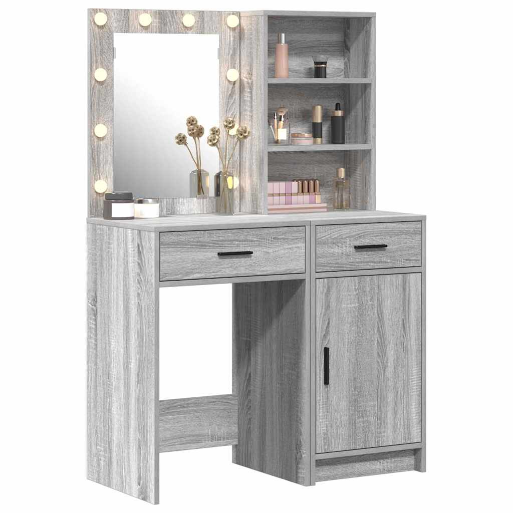 Dressing Table Set with Door 2 pcs Grey sonoma 50 x 41 x 135 cm - Bargainia.com - 