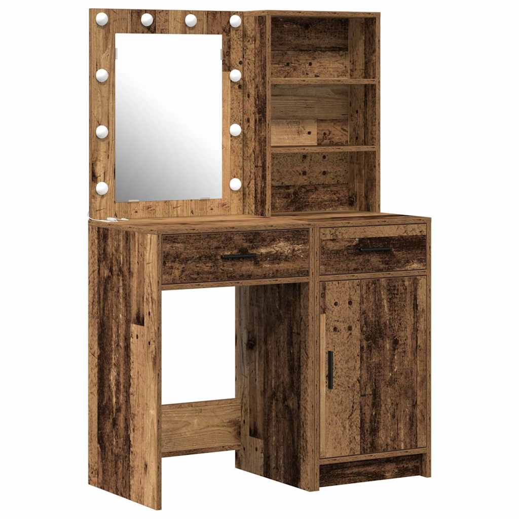 Dressing Table Set with Drawer 2 pcs Old wood 50 x 41 x 135 cm - Bargainia.com - 8721158865267 - 3334279