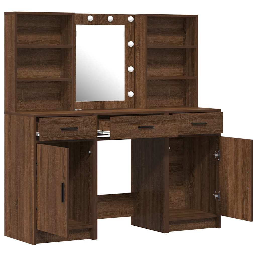 Dressing Table Set with Drawer 3 pcs Old wood 50 x 41 x 135 cm - Bargainia.com - 8721158865441 - 3334297