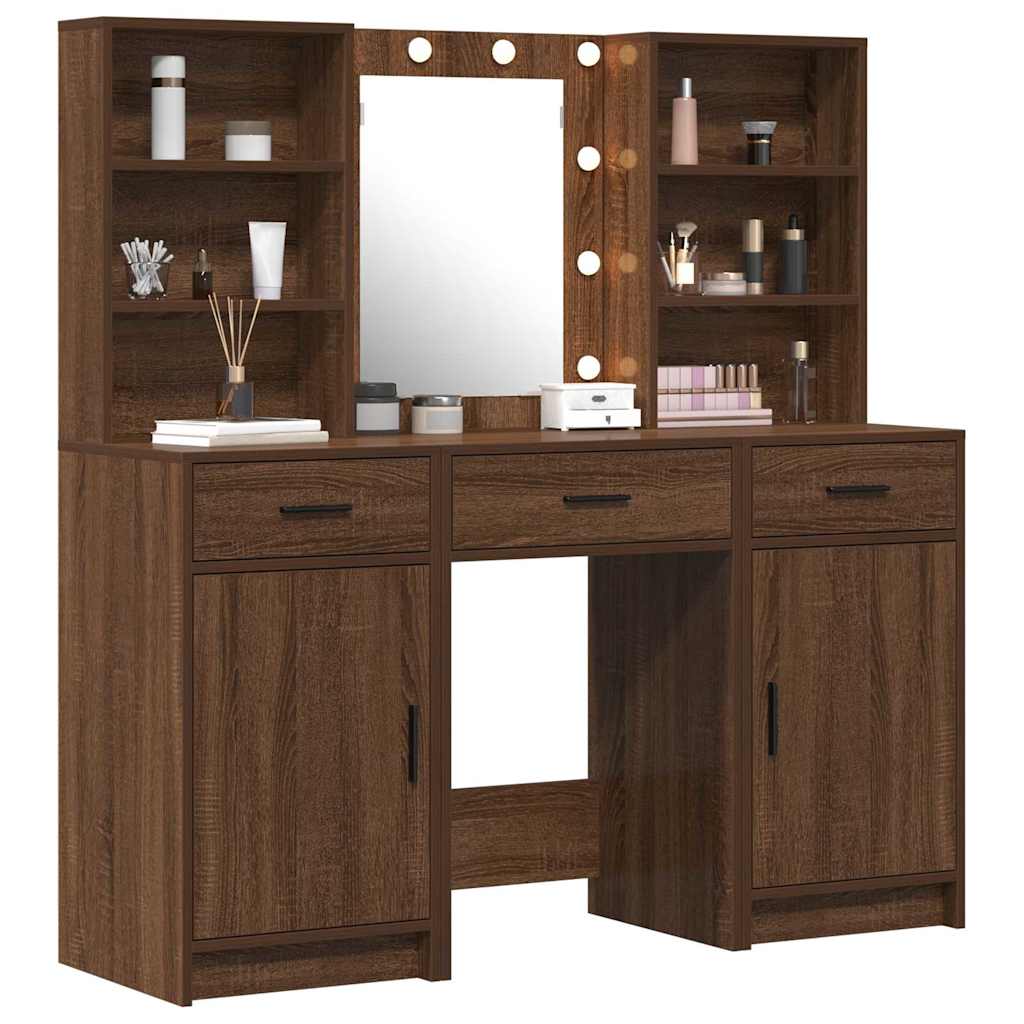 Dressing Table Set with Drawer 3 pcs Old wood 50 x 41 x 135 cm - Bargainia.com - 8721158865441 - 3334297