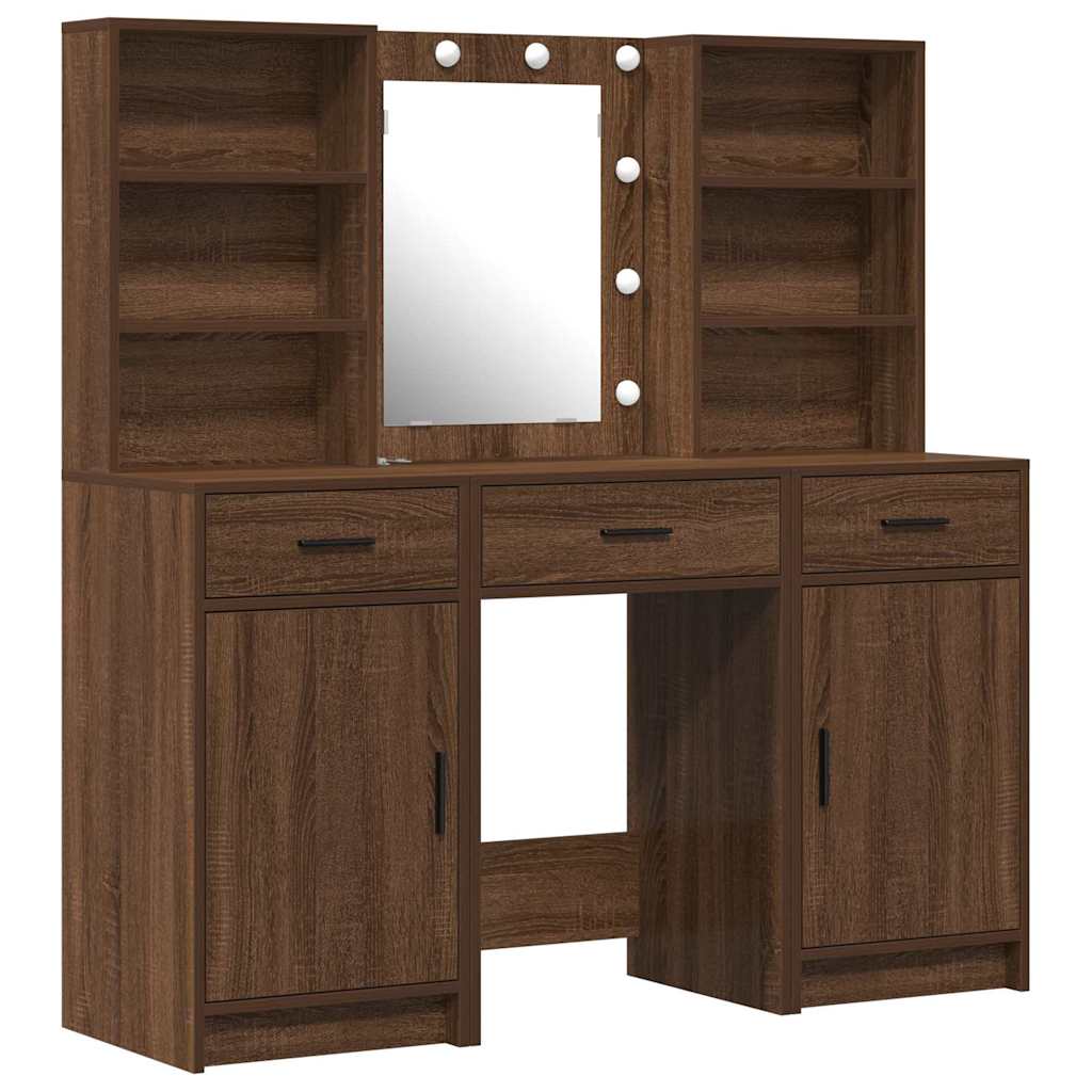 Dressing Table Set with Drawer 3 pcs Old wood 50 x 41 x 135 cm - Bargainia.com - 8721158865441 - 3334297