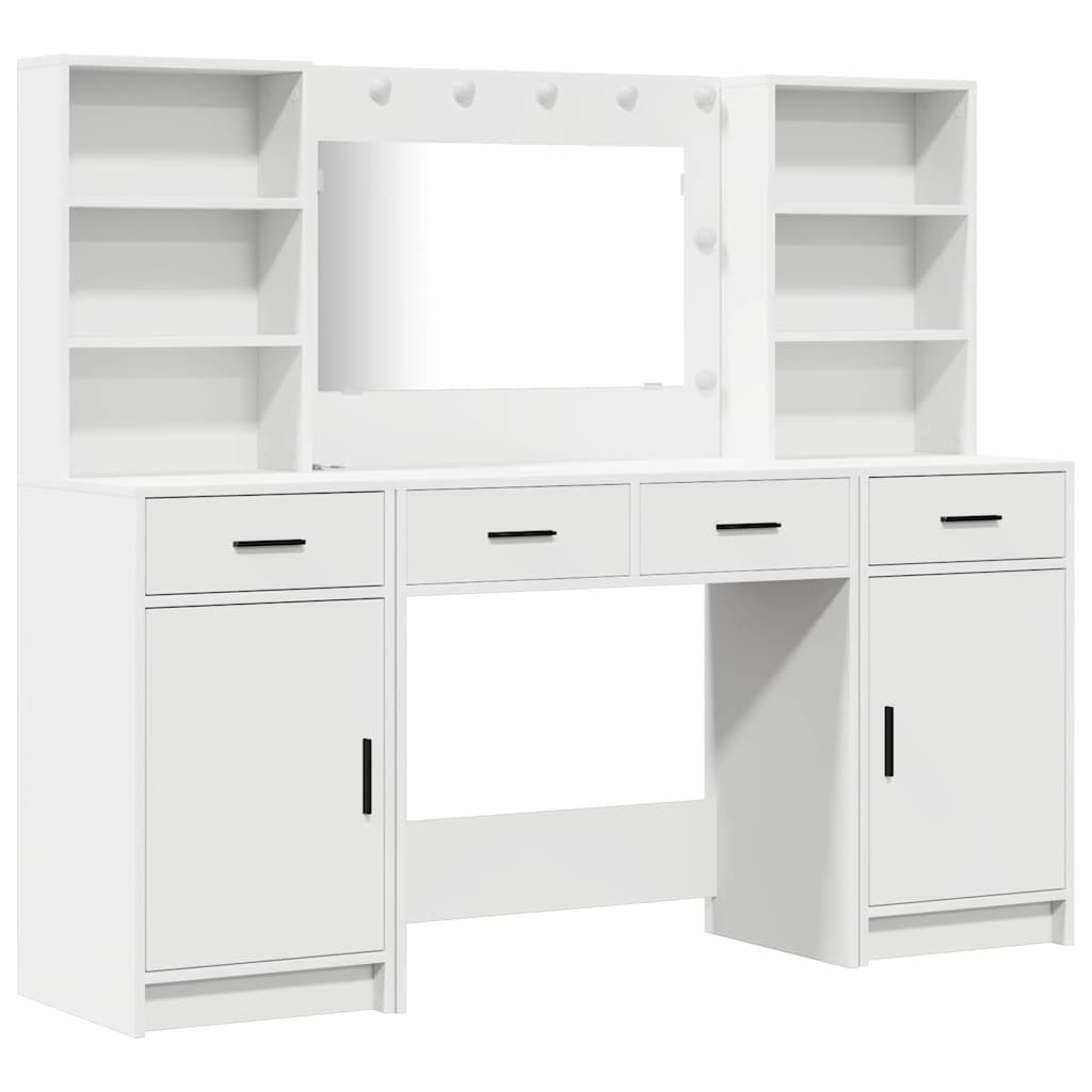 Dressing Table Set with Drawer 3 pcs White 78.5 x 41 x 135 cm - Bargainia.com - 