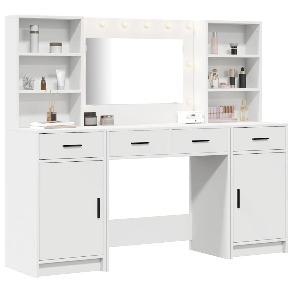 Dressing Table Set with Drawer 3 pcs White 78.5 x 41 x 135 cm - Bargainia.com - 