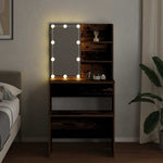 Dressing Table Set with LED Old Wood Engineered Wood - Bargainia.com - 
