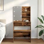 Dressing Table Set with LED Old Wood Engineered Wood - Bargainia.com - 