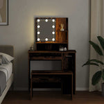 Dressing Table Set with LED Old Wood Engineered Wood - Bargainia.com - 