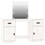 Dressing Table Set with LED White Solid Wood Pine - Bargainia.com - 