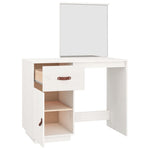 Dressing Table White 95x50x134 cm Solid Wood Pine - Bargainia.com - 