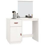 Dressing Table White 95x50x134 cm Solid Wood Pine - Bargainia.com - 
