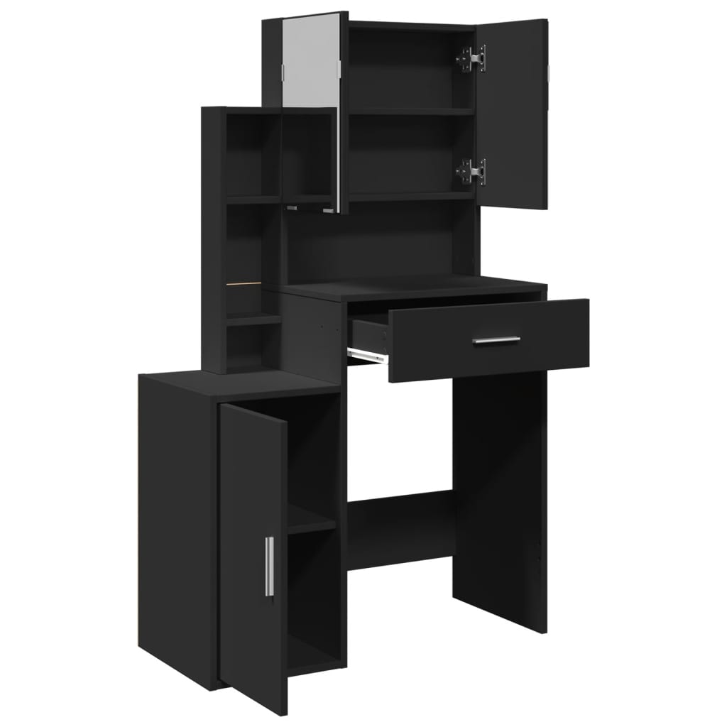Dressing Table with Cabinet Black 80x35x132 cm - Bargainia.com - 