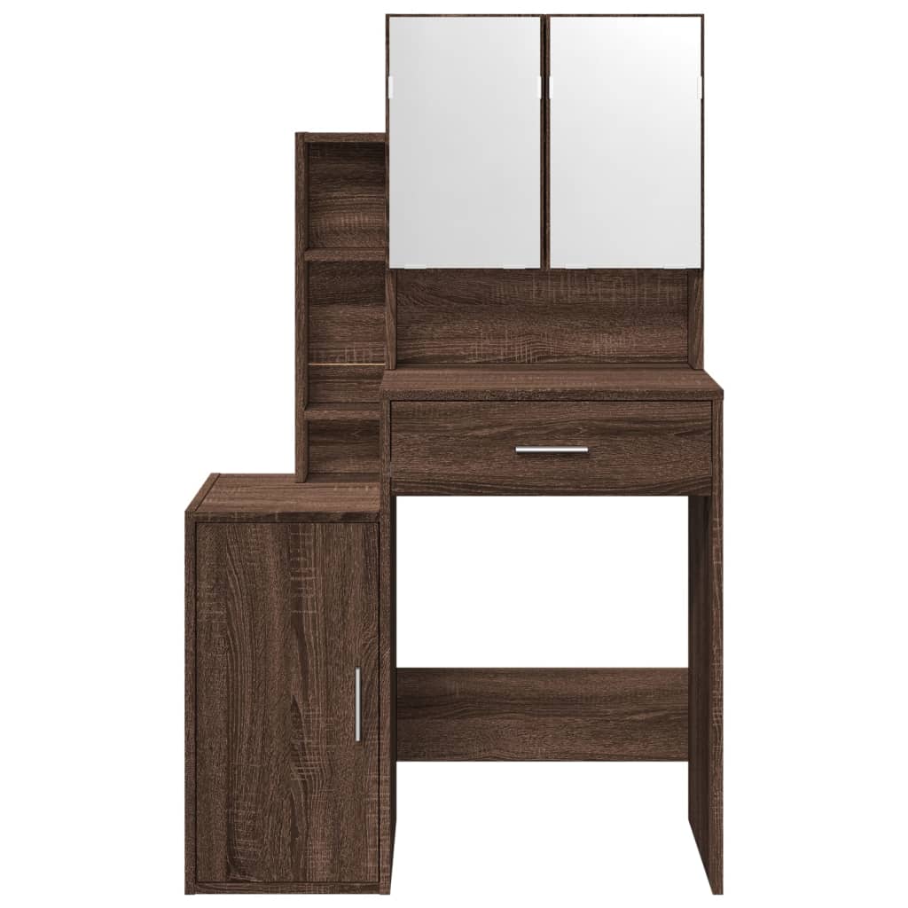 Dressing Table with Cabinet Brown Oak 80x35x132 cm - Bargainia.com - 