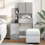 Dressing Table with Cabinet Concrete Grey 80x35x132 cm - Bargainia.com - 