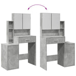 Dressing Table with Cabinet Concrete Grey 80x35x132 cm - Bargainia.com - 