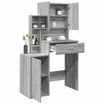Dressing Table with Cabinet Grey Sonoma 80x35x132 cm - Bargainia.com - 