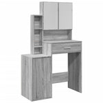 Dressing Table with Cabinet Grey Sonoma 80x35x132 cm - Bargainia.com - 