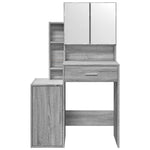 Dressing Table with Cabinet Grey Sonoma 80x35x132 cm - Bargainia.com - 