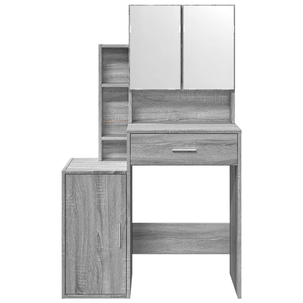 Dressing Table with Cabinet Grey Sonoma 80x35x132 cm - Bargainia.com - 