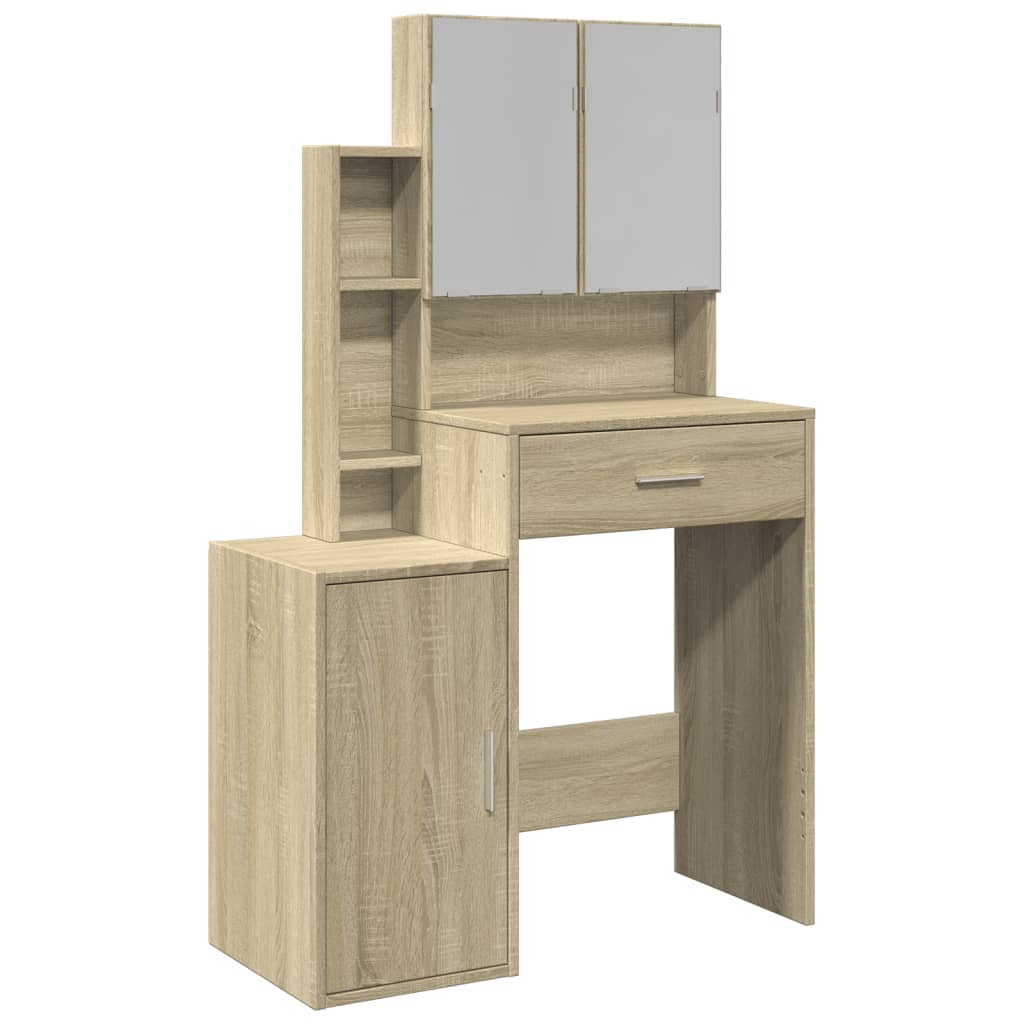 Dressing Table with Cabinet Sonoma Oak 80x35x132 cm - Bargainia.com - 
