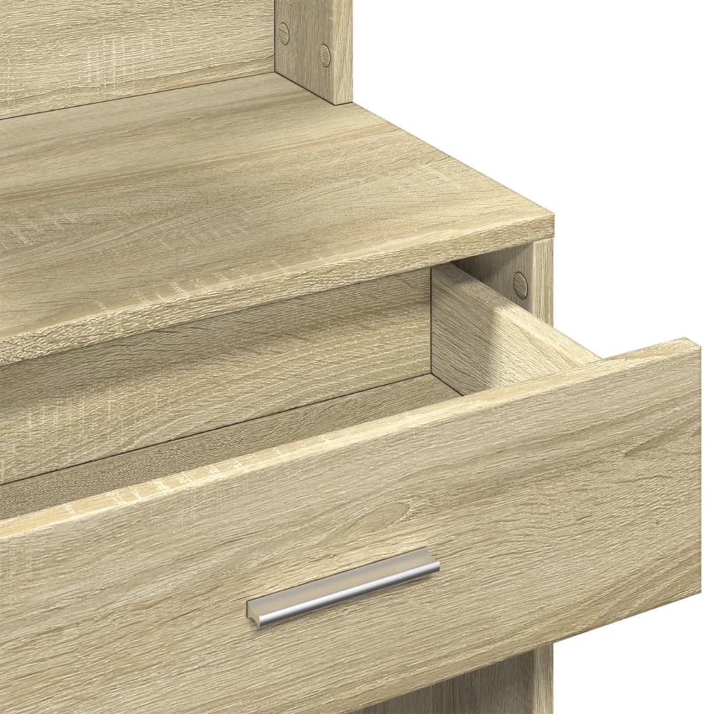 Dressing Table with Cabinet Sonoma Oak 80x35x132 cm - Bargainia.com - 