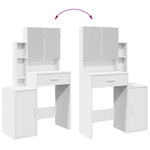 Dressing Table with Cabinet White 80x35x132 cm - Bargainia.com - 