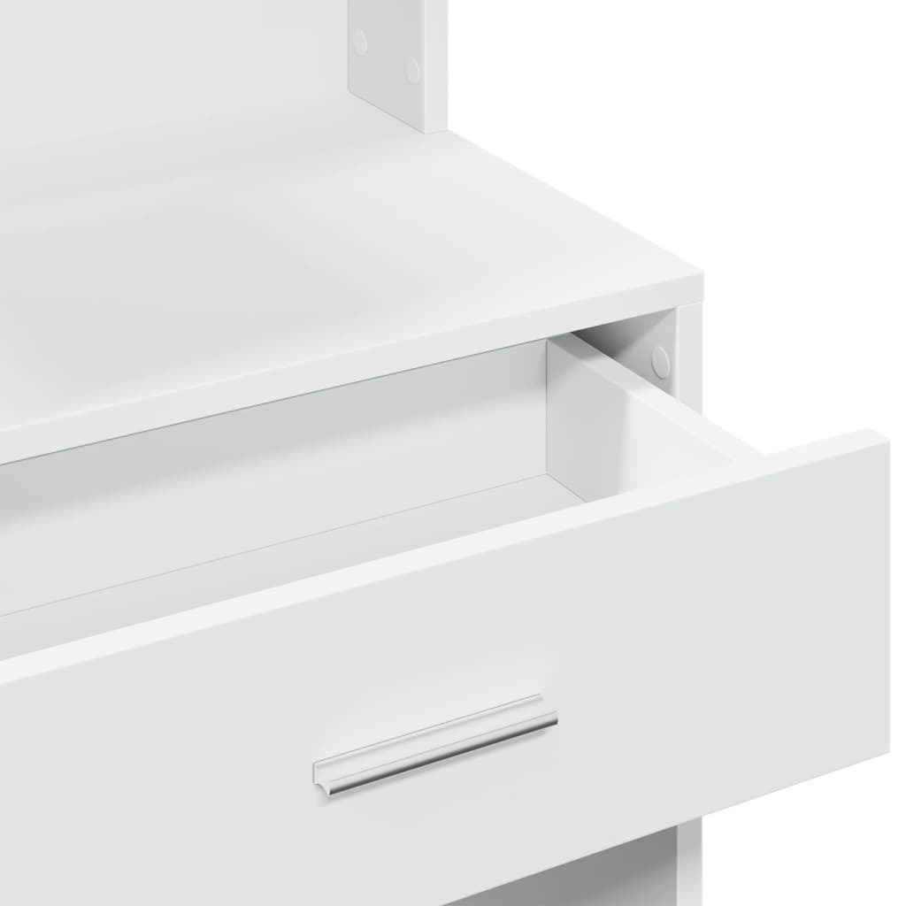 Dressing Table with Cabinet White 80x35x132 cm - Bargainia.com - 