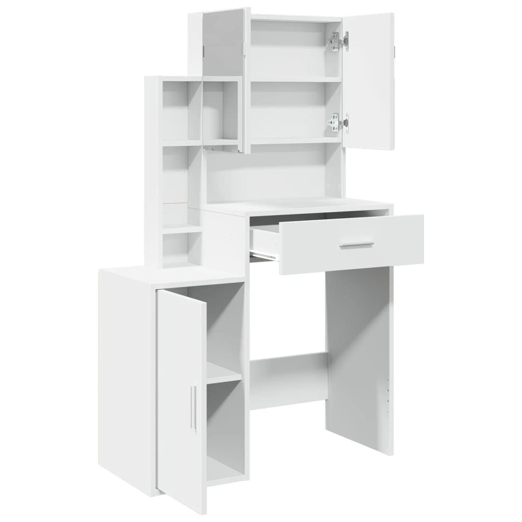 Dressing Table with Cabinet White 80x35x132 cm - Bargainia.com - 