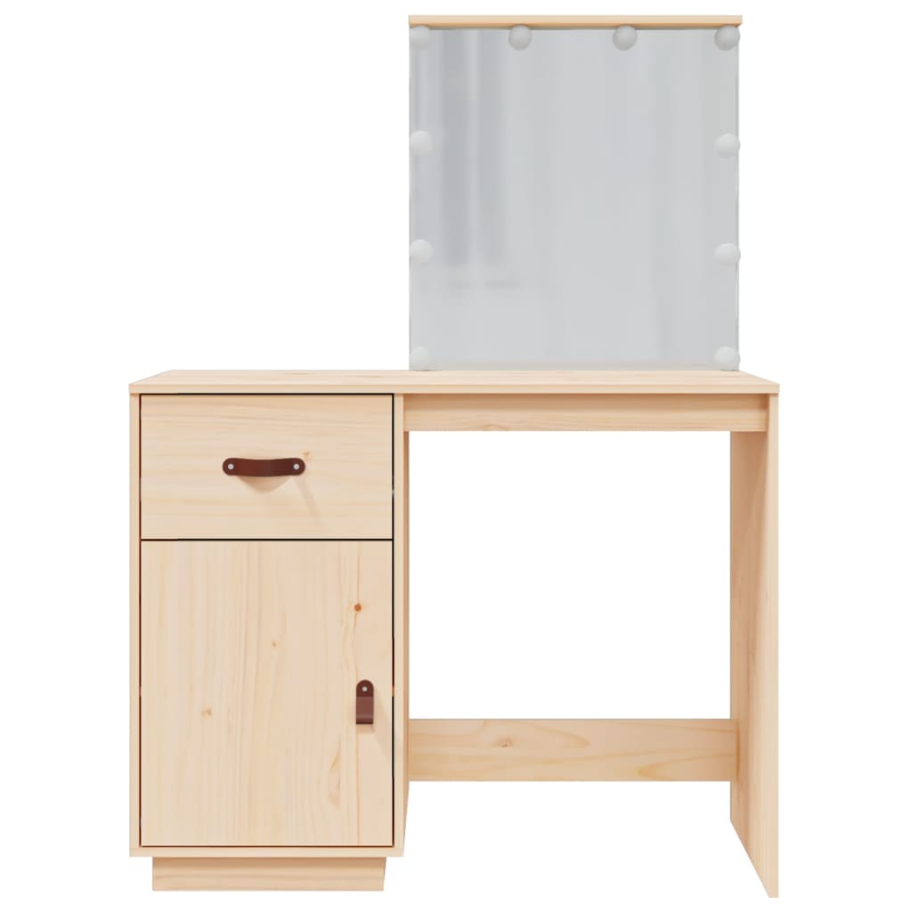 Dressing Table with LED 95x50x133.5 cm Solid Wood Pine - Bargainia.com - 