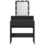Dressing Table with LED Black 80x41x144.5 cm - Bargainia.com - 