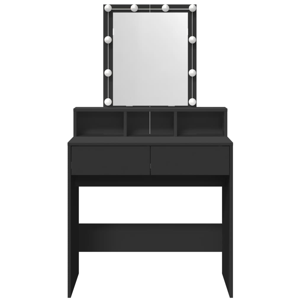 Dressing Table with LED Black 80x41x144.5 cm - Bargainia.com - 
