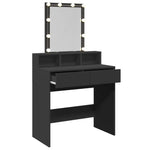Dressing Table with LED Black 80x41x144.5 cm - Bargainia.com - 